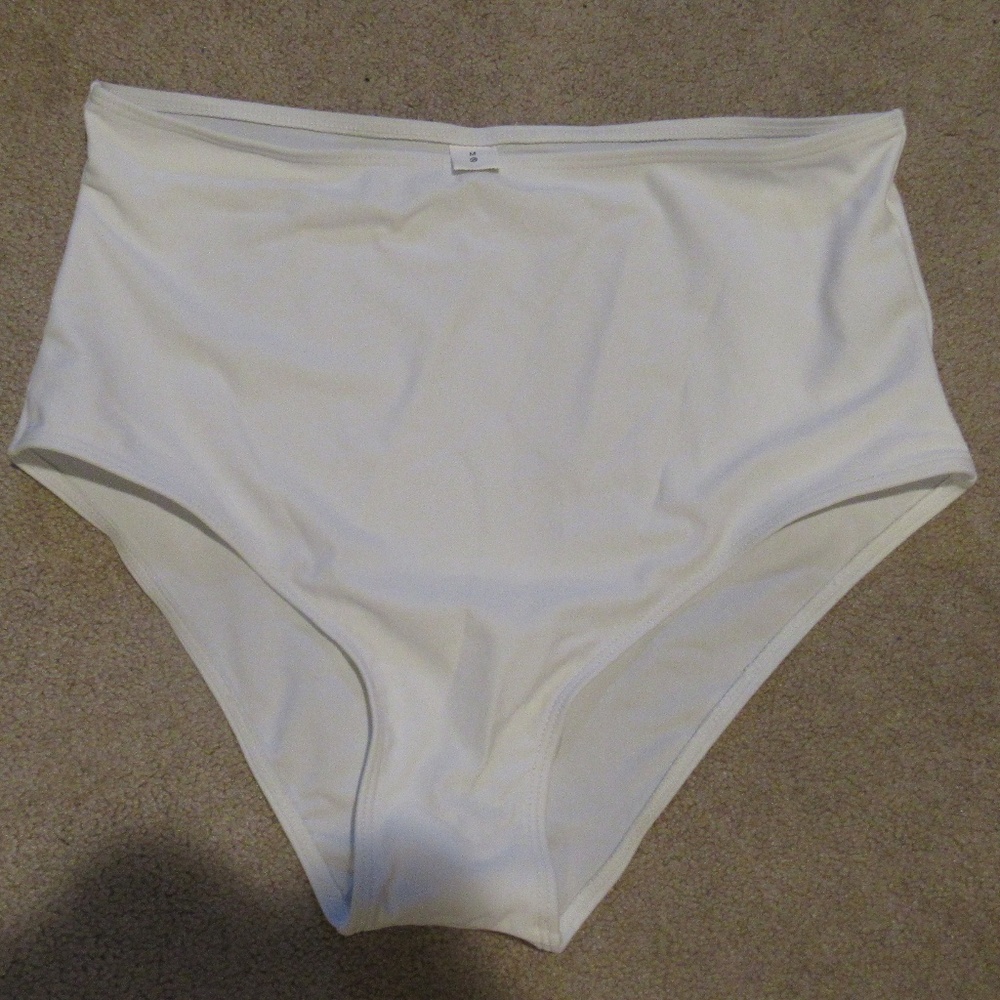 White high waisted swimsuit bottom